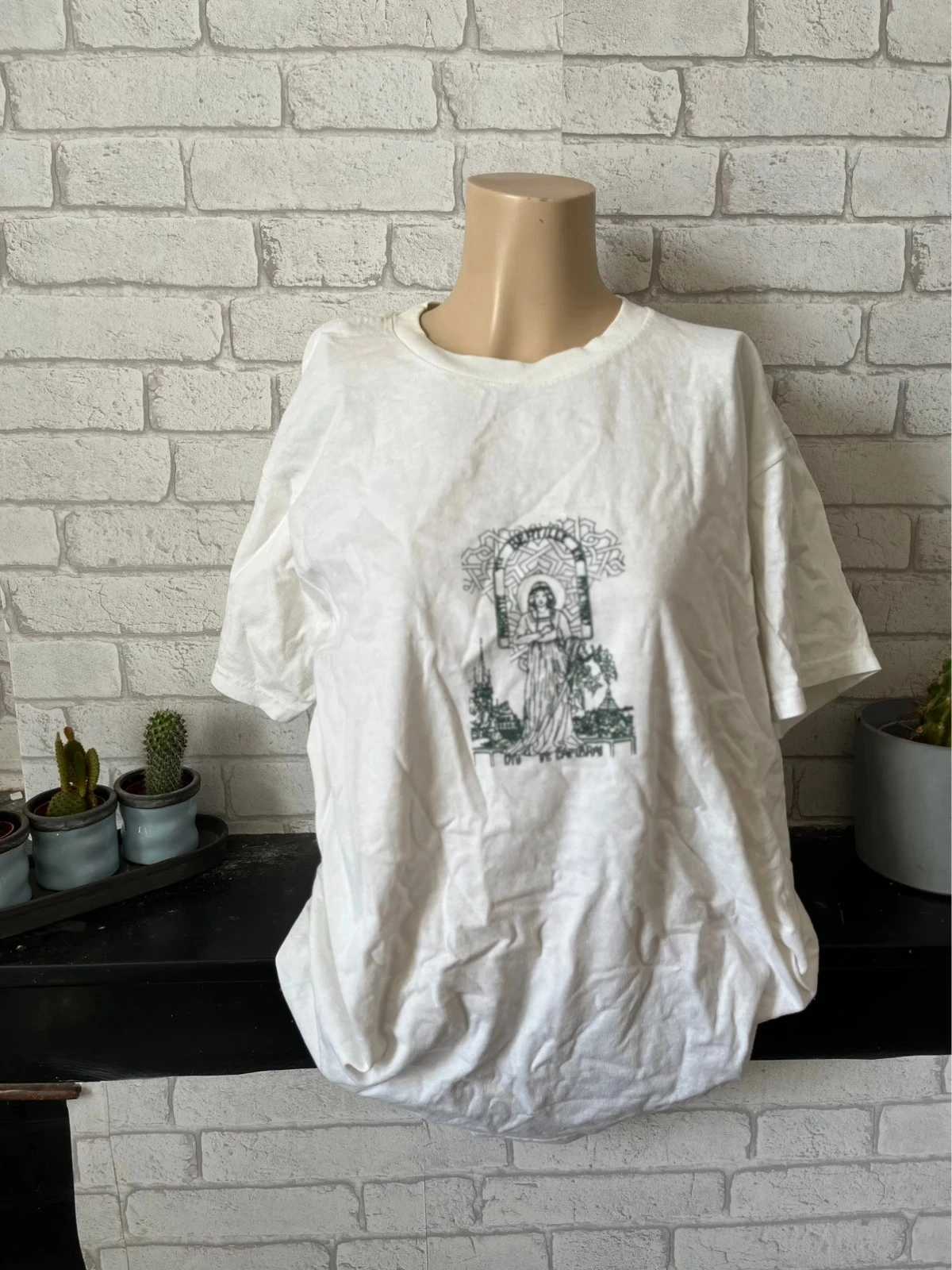 T-shirt blanc imprimé – Taille 42/44